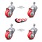 Service Caster 3 Inch Red Polyurethane Wheel Swivel 1/2 Inch Threaded Stem Caster Set SCC SCC-TS20S314-PPUB-RED-121315-4 - alternate 3